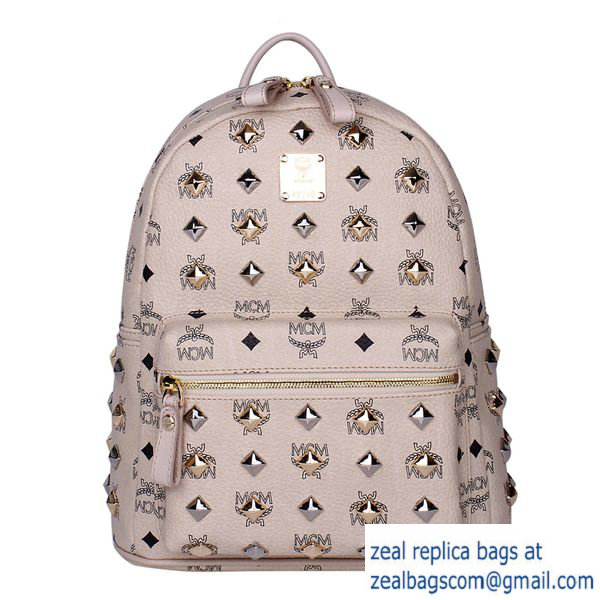 High Quality Replica MCM Stark Studded Small Backpack MC2089S OffWhite - Click Image to Close